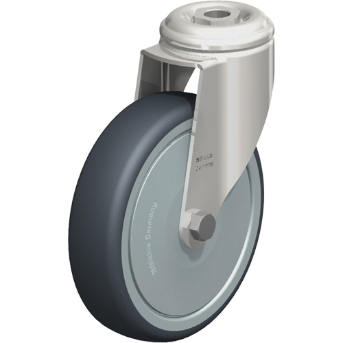 Roulette en &eacute;lastom&egrave;re thermoplastique acier inoxydable, Pivotant, Diam&egrave;tre 5" (127 mm), Capacit&eacute; 265 lb (120 kg) D. Morneault & Fils