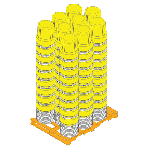 Nestable Polyethylene Drum, 10 US gal (8.33 imp. gal.), Open Top, Blue D. Morneault & Fils