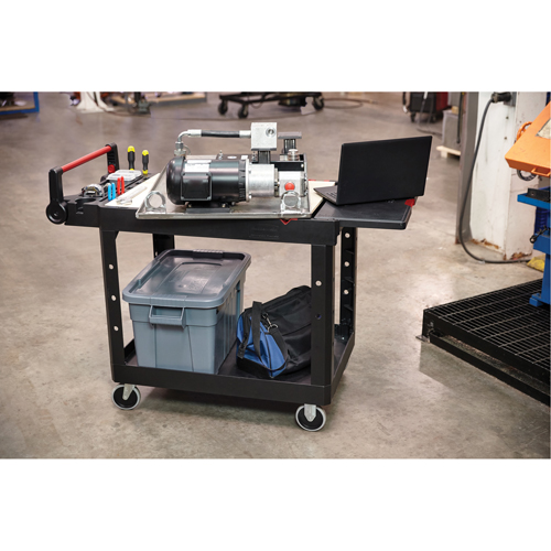 Heavy-Duty Adaptable Utility Cart, 2 Tiers, 17-3/4" x 36" x 46-1/5", 500 lbs. Capacity D. Morneault & Fils