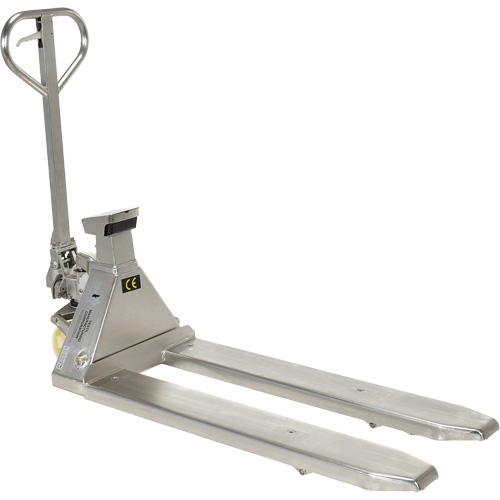 Scale Pallet Truck, 45.69" L x 21.875" W, 5000 lbs. Cap. D. Morneault & Fils