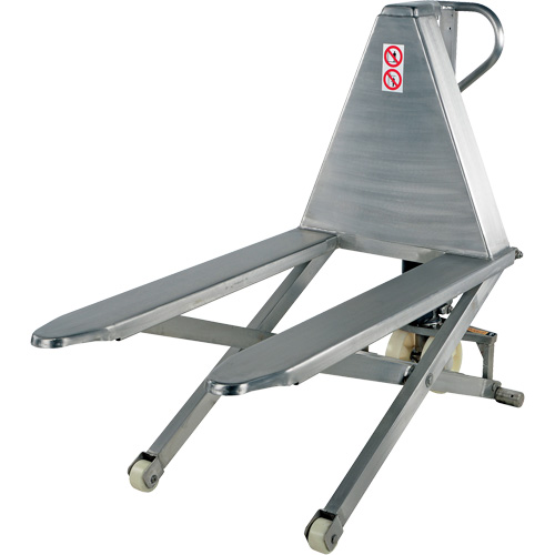 Table &eacute;l&eacute;vatrice de palettes, 45" lo x 26-3/4" la, Acier inoxydable, Capacit&eacute; de 2000 lb D. Morneault & Fils