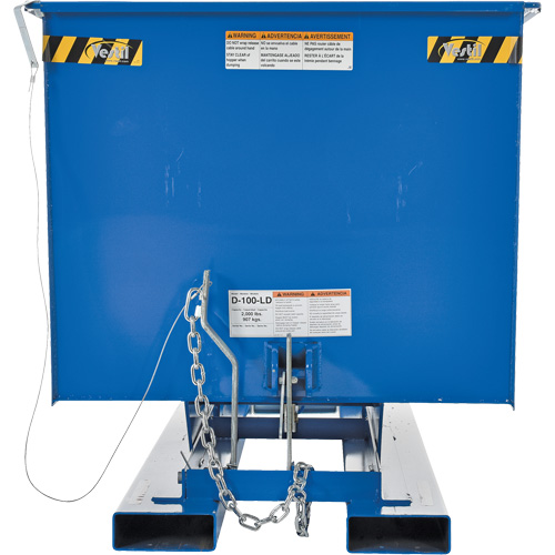 Self-Dumping Hopper, Steel, 1 cu.yd., Blue D. Morneault & Fils