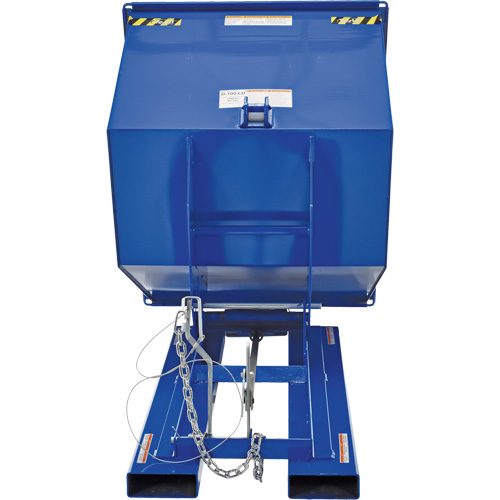 Self-Dumping Hopper, Steel, 1 cu.yd., Blue D. Morneault & Fils