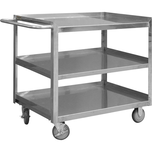 Industrial Grade Shelf Cart, 3 Tiers, 30-1/8" W x 35" H x 66" D, 1200 lbs. Capacity D. Morneault & Fils