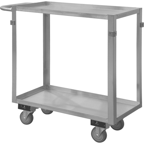 Industrial Grade Shelf Cart, 2 Tiers, 22-1/2" W x 34" H x 42-7/16" D, 600 lbs. Capacity D. Morneault & Fils