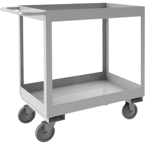 Industrial Grade Shelf Cart, 2 Tiers, 16" W x 34" H x 36-7/16" D, 600 lbs. Capacity D. Morneault & Fils