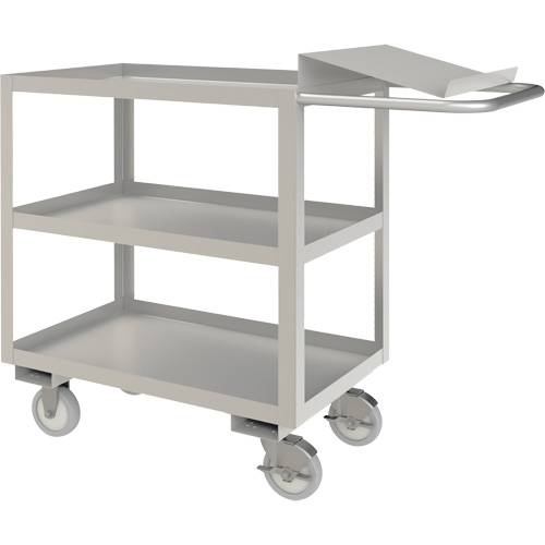 Industrial Grade Order Picking Cart, 39" H x 18-1/8" W x 45" D, 3 Shelves, 1200 lbs. Capacity D. Morneault & Fils