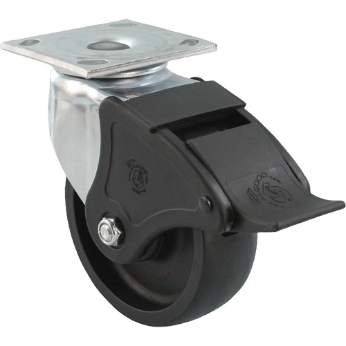 Emaxx RollX Wow Caster, Swivel with Brake, 8" (203.2 mm), Nylon, 1200 lbs. (544.3 kg.) D. Morneault & Fils