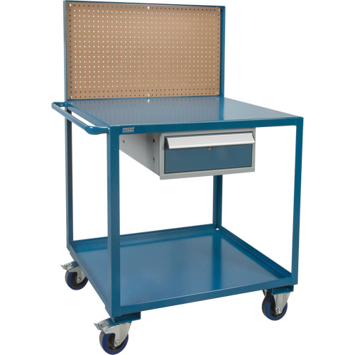 Chariot de service mobile, 2 Tiers, 24" la x 57" h x 40" p, Capacit&eacute; 1200 lb D. Morneault & Fils