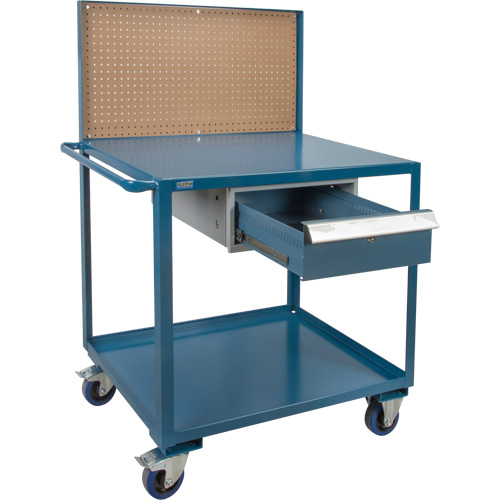 Chariot de service mobile, 2 Tiers, 24" la x 57" h x 40" p, Capacit&eacute; 1200 lb D. Morneault & Fils