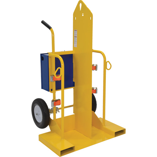 Welding Cylinder Torch Cart, Foam-Filled Wheels, 24" W x 19-1/2" L Base, 500 lbs. D. Morneault & Fils