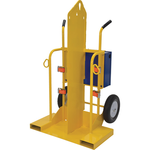 Welding Cylinder Torch Cart, Foam-Filled Wheels, 24" W x 19-1/2" L Base, 500 lbs. D. Morneault & Fils