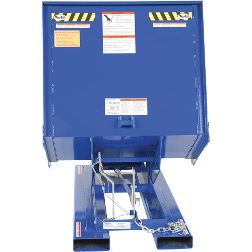 Open Sided Hopper, Steel, 1 cu.yd., Blue D. Morneault & Fils