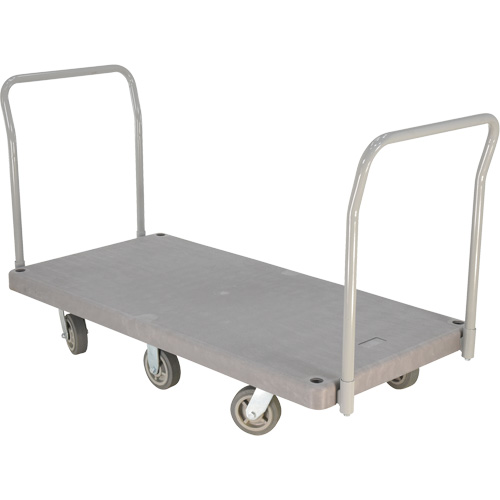 Chariot &agrave; plateforme en plastique robuste, 60" lo x 30" la, 3000 lb cap, Roues Polyur&eacute;thane D. Morneault & Fils
