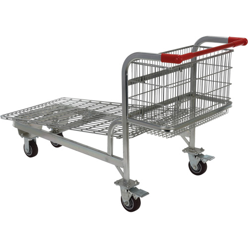 Nestable Wire Cart, Steel, 28-3/4" x 37-1/16" x 59-5/8", 275 lbs. Capacity D. Morneault & Fils