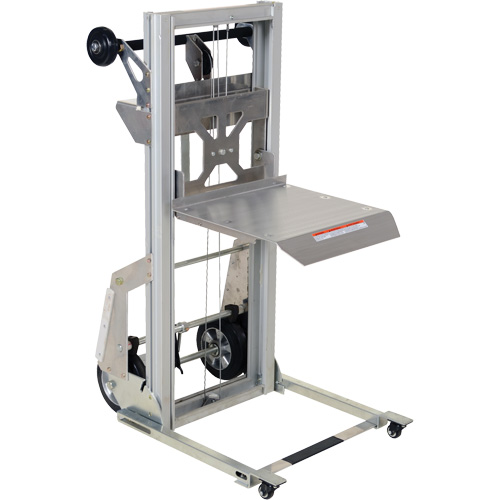 Portable Aluminum Load Lifter, Foot Pump Operated, 200 lbs. Capacity, 61" Max Lift D. Morneault & Fils