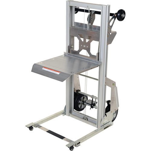 Portable Aluminum Load Lifter, Foot Pump Operated, 200 lbs. Capacity, 61" Max Lift D. Morneault & Fils