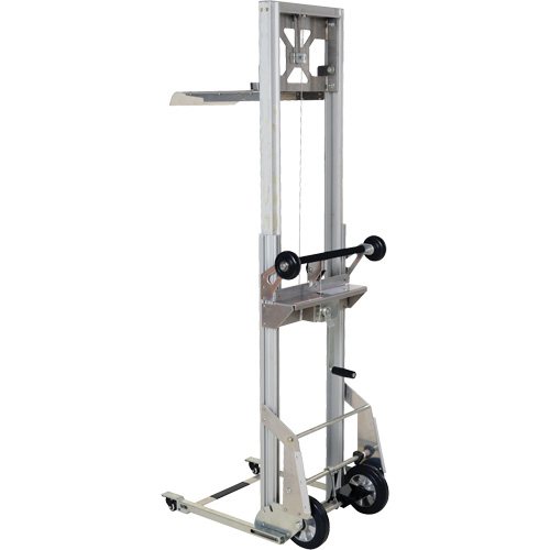 Portable Aluminum Load Lifter, Foot Pump Operated, 200 lbs. Capacity, 61" Max Lift D. Morneault & Fils