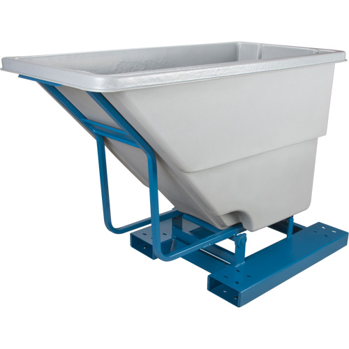 Self-Dumping Hopper, Polyethylene, 5/8 cu.yd., Grey D. Morneault & Fils