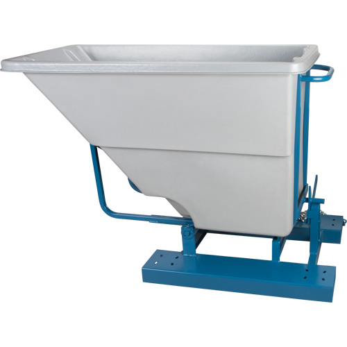 Self-Dumping Hopper, Polyethylene, 5/8 cu.yd., Grey D. Morneault & Fils