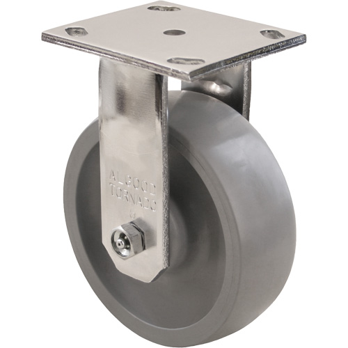 Roulette Max9, Fixe avec frein, 6" (152,4 mm), Gris-WOW Envirothane, 1100 lb (498,95 kg) D. Morneault & Fils