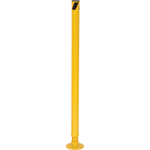 Spring Loaded Bollard, Steel, 42" H x 2-1/8" W, Yellow D. Morneault & Fils