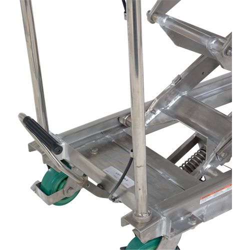 Manual Hydraulic Scissor Lift Table, 36-1/4" L x 19-3/8" W, Stainless Steel, 600 lbs. Capacity D. Morneault & Fils