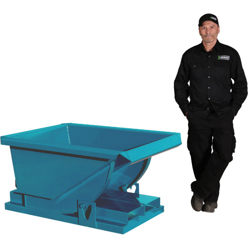 Extra Heavy-Duty Self-Dumping Hopper, Steel, 1/3 cu.yd., Blue D. Morneault & Fils