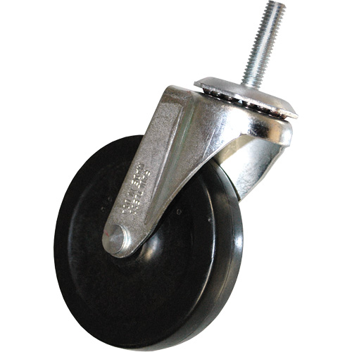 Roulette pivotante &agrave; tige filet&eacute;e pour chariot &agrave; bascule D. Morneault & Fils