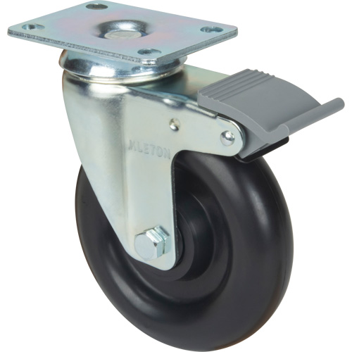Roulette, Pivotant avec frein, 5" (127 mm), Polyol&eacute;fine, 250 lb (113,4 kg) D. Morneault & Fils