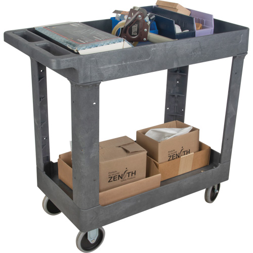 Chariot utilitaire pour l'entretien, 2 tiers, 16-1/2" x 32-1/2" x 34-1/2", Capacit&eacute; 550 lb D. Morneault & Fils