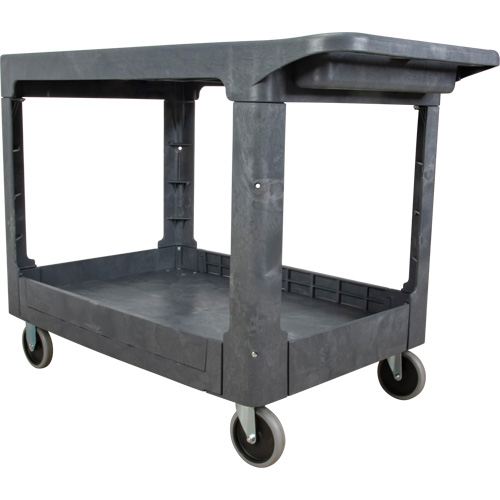 Chariot utilitaire pour l'entretien avec tablette plate, 2 tiers, 25-1/4" x 32-1/4" x 44", Capacit&eacute; 550 lb D. Morneault & Fils