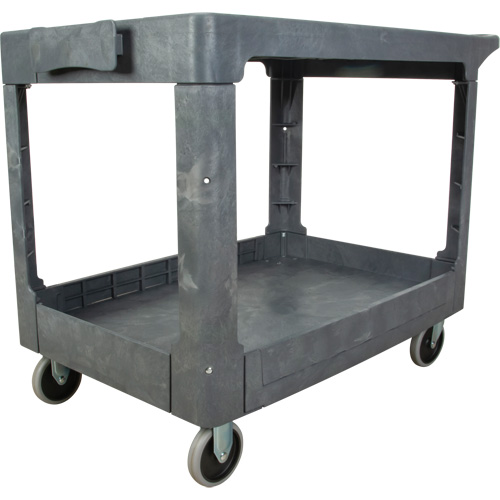 Chariot utilitaire pour l'entretien avec tablette plate, 2 tiers, 25-1/4" x 32-1/4" x 44", Capacit&eacute; 550 lb D. Morneault & Fils