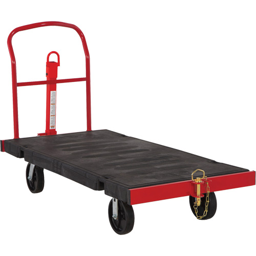 Towable Platform Cart, 64-1/4" L x 30-1/2" W, 2500 lbs. Cap., Polyolefin Wheels D. Morneault & Fils