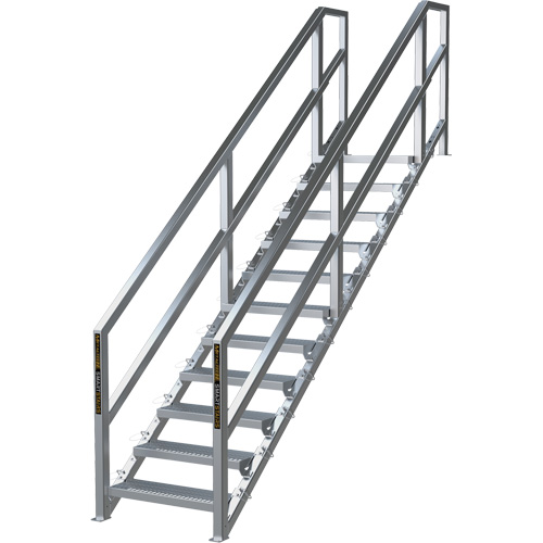 SmartStairs 11-16 Steps Modular Construction Stair System, 120" H D. Morneault & Fils