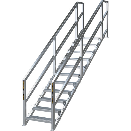 SmartStairs 11-16 Steps Modular Construction Stair System, 120" H D. Morneault & Fils
