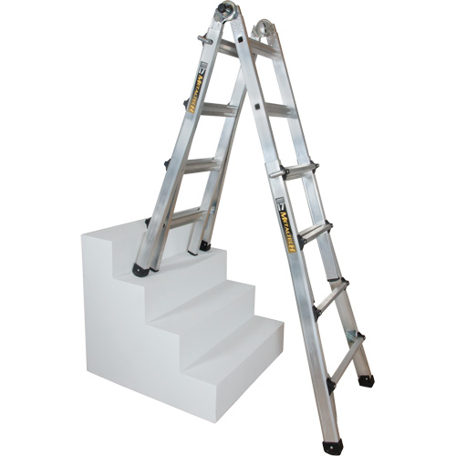 Telescoping Multi-Position Ladder, Aluminum, 300 lbs., CSA Grade 1A D. Morneault & Fils