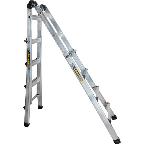 Telescoping Multi-Position Ladder, Aluminum, 300 lbs., CSA Grade 1A D. Morneault & Fils