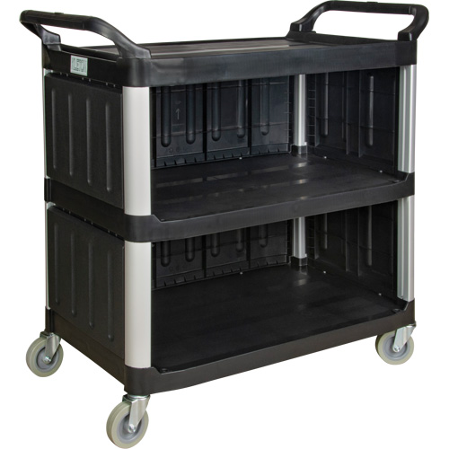 Utility Cart, 3 Tiers, 19-3/4" x 37-1/2" x 40-1/4", 250 lbs. Capacity D. Morneault & Fils