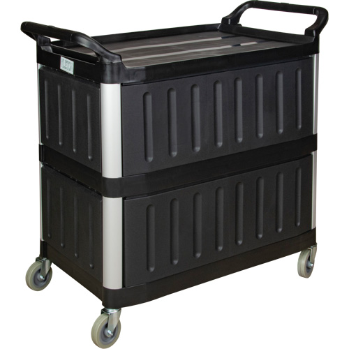 Utility Cart, 3 Tiers, 19-3/4" x 37-1/2" x 40-1/4", 250 lbs. Capacity D. Morneault & Fils