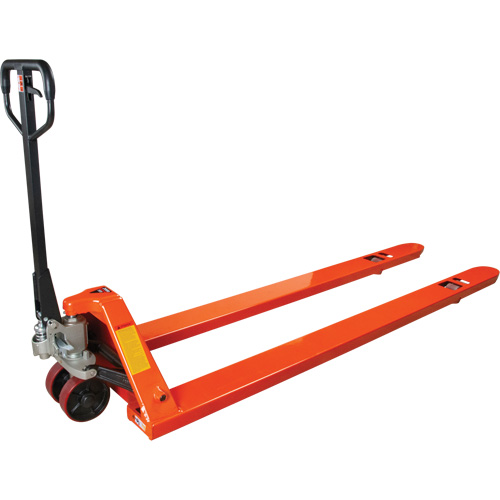 8' Long Fork Hydraulic Pallet Trucks, 96" L x 27" W, 4400 lbs. Capacity D. Morneault & Fils