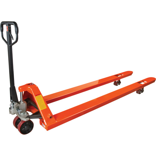 8' Long Fork Hydraulic Pallet Trucks, 96" L x 27" W, 4400 lbs. Capacity D. Morneault & Fils