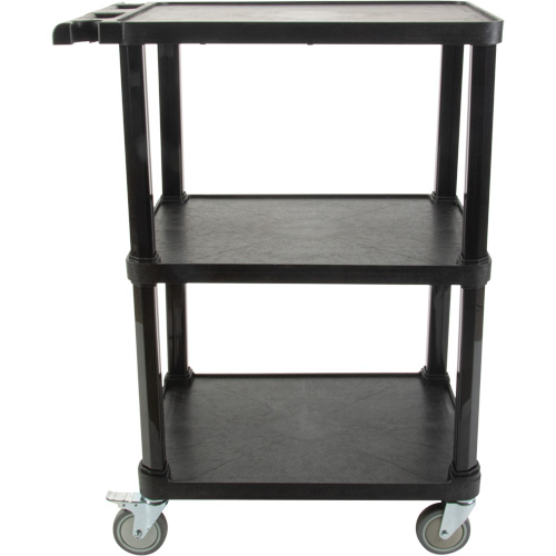 Utility Cart with Flat Shelf, 3 Tiers, 18-1/8" x 37-3/8" x 27-3/4", 330 lbs. Capacity D. Morneault & Fils