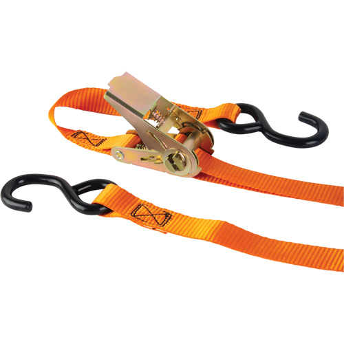 Ratchet Strap, S-Hook, 12' W x 1" L, 2200 lbs. (998 kg) Working Load Limit D. Morneault & Fils