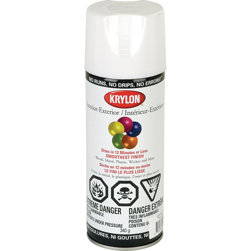 Industrial Acryli-Quik Lacquer, White, Semi-Gloss, 12 oz., Aerosol Can D. Morneault & Fils