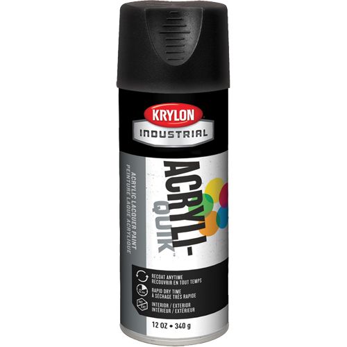 Industrial Acryli-Quik Lacquer, Black, Ultra-Flat, 12 oz., Aerosol Can D. Morneault & Fils