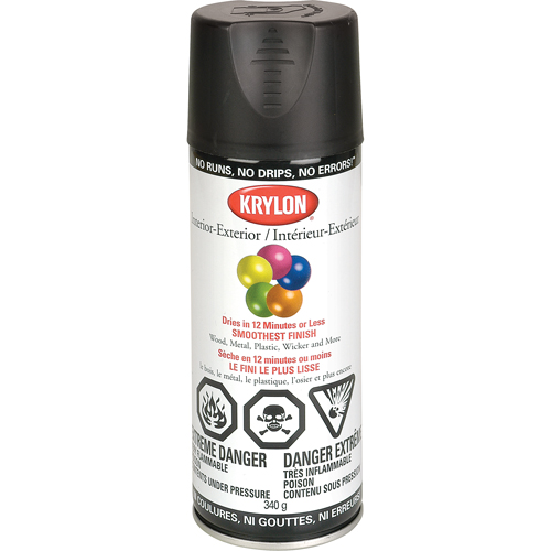 Industrial Acryli-Quik Lacquer, Black, Semi-Flat, 12 oz., Aerosol Can D. Morneault & Fils