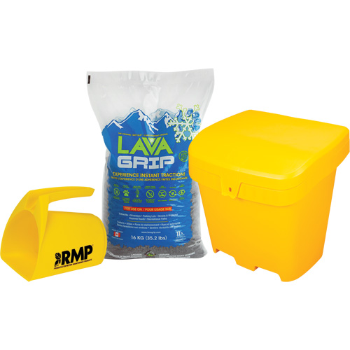 LavaGrip Traction-Aid Kit with 77 Bags, Container Size 35.3 lbs. (16 kg), Bag D. Morneault & Fils