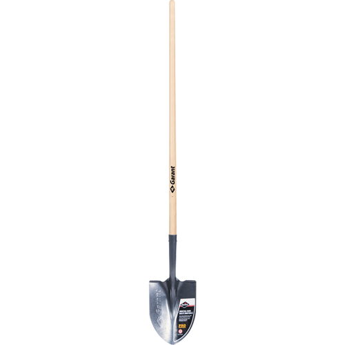 Pro Round Point Shovel, Tempered Steel Blade, Wood, Straight Handle D. Morneault & Fils