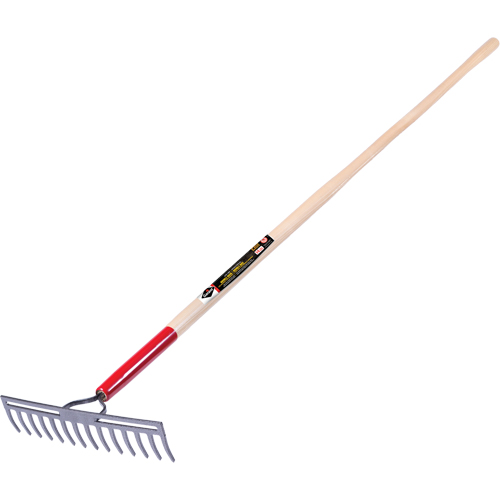 Pro Double Back Level Rake, Ashwood Handle, 13-3/4" W, Tempered Steel Blade, 14 Tines D. Morneault & Fils